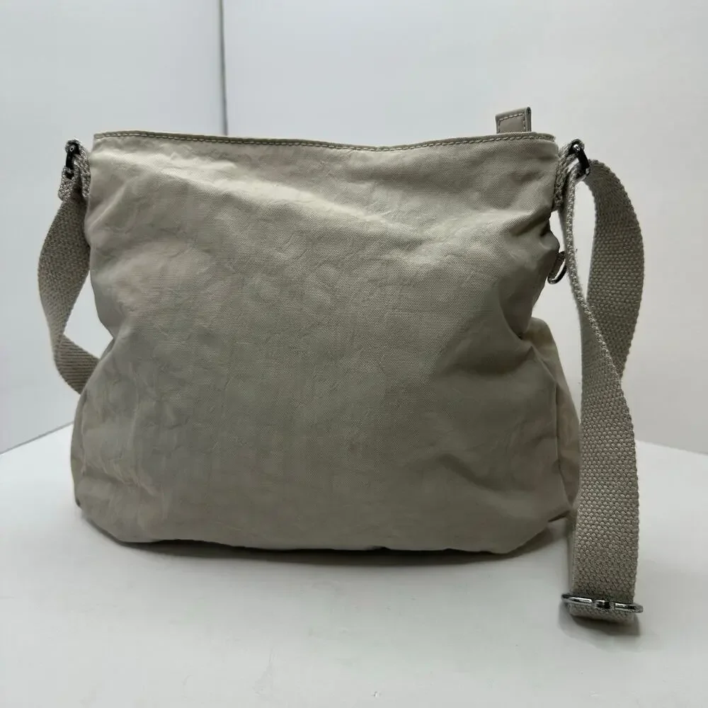 Kipling Addison Small Crossbody Bag Grey/Sage Nylon Adjustable Strap Neutral